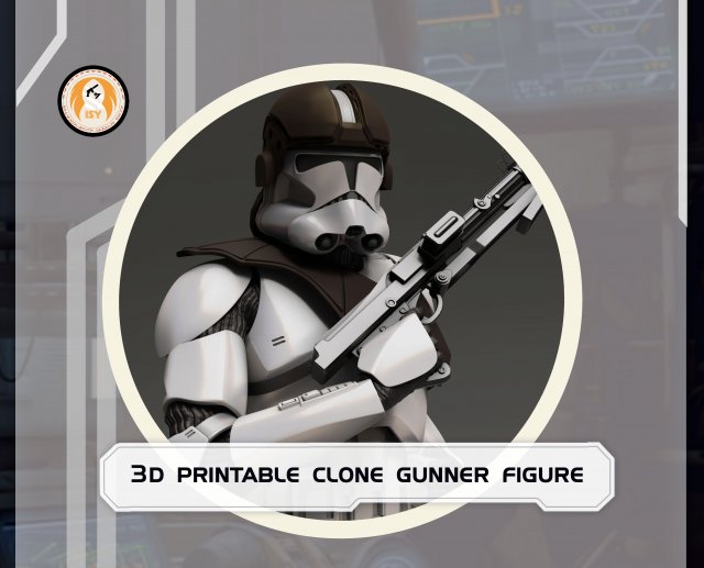 Star wars clone trooper gunner 3d printable figurine 3D-Druckmodell .c4d .max .obj .3ds .fbx .stl .blend 