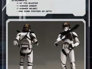 Star wars clone trooper gunner 3d printable figurine 3D-Druckmodell