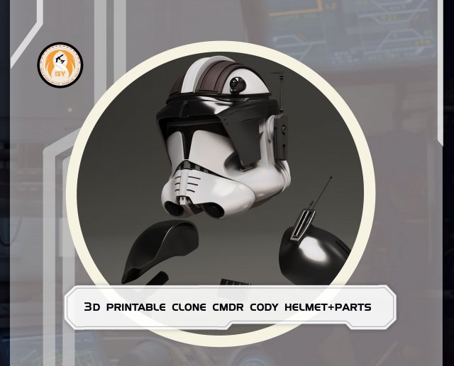 Star Wars 3D Printable Wearable Clone Cmdr Cody Helmet And Parts Modelo de impresión 3D .c4d .max .obj .3ds .fbx .stl .blend 
