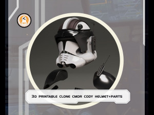 Star Wars 3D Printable Wearable Clone Cmdr Cody Helmet And Parts Modelo de impresión 3D