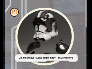 Star Wars 3D-druckbarer tragbarer Clone Cmdr Cody Helm und Teile 3D Druckmodell