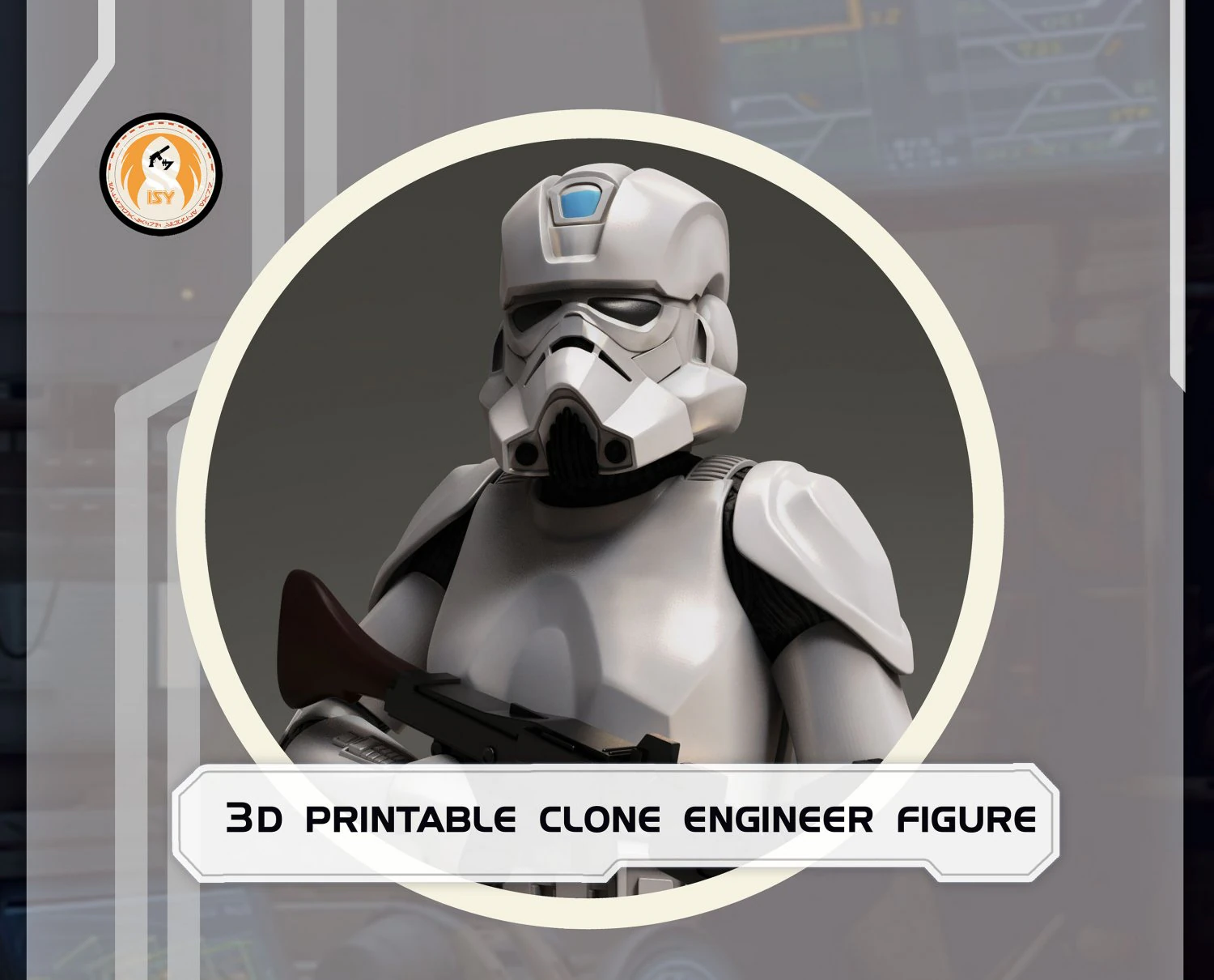 Star Wars 3D Printable Clone Trooper Engineer Figure 3D Print Model .c4d .max .obj .3ds .fbx .stl .blend 
