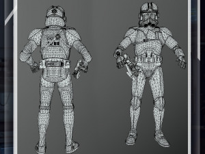 Clone Trooper Phase 2 At-Te Gunner Rigged Low Poly 3D Модель