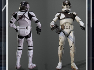 Clone Trooper Phase 2 At-Te Gunner Rigged Low Poly 3D Модель