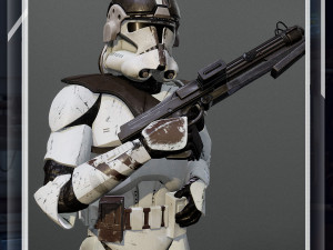 Clone Trooper Phase 2 At-Te Gunner Rigged Low Poly 3D Модель