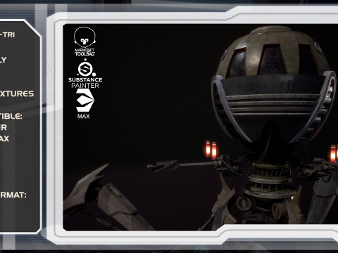 Combat tri droid 3D Modell