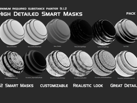 Pakket met slimme maskers met hoge details 1 CG Texturen