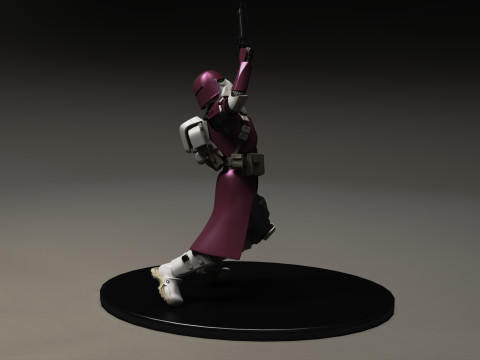 Star wars 3d printable clone Galactic Marine Pose 3 Model Cetak 3D
