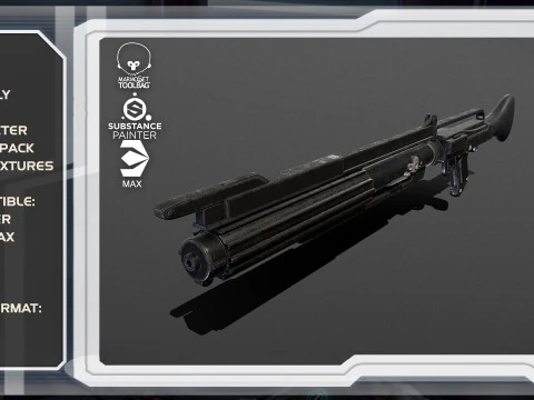 Star wars dc-15c blaster Low-poly Modelo 3D