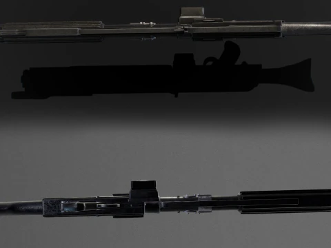 Star wars dc-15c blaster Low-poly 3D Model
