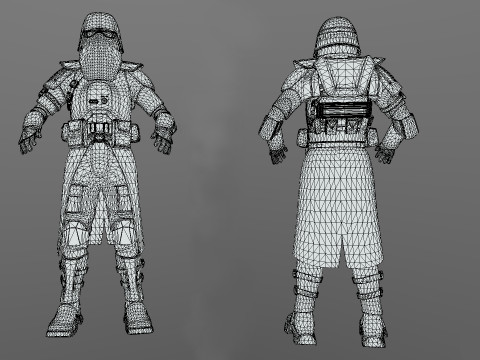 Star wars Rigged clone Galactic Marine 3Dモデル