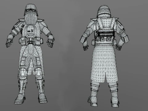 Star wars Rigged clone Galactic Marine 3D Model