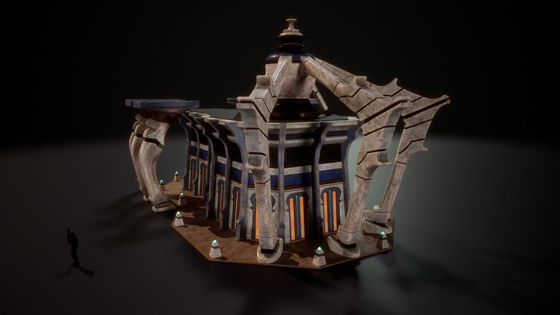 Building 4b 3D Model .c4d .max .obj .3ds .fbx .stl .blend 