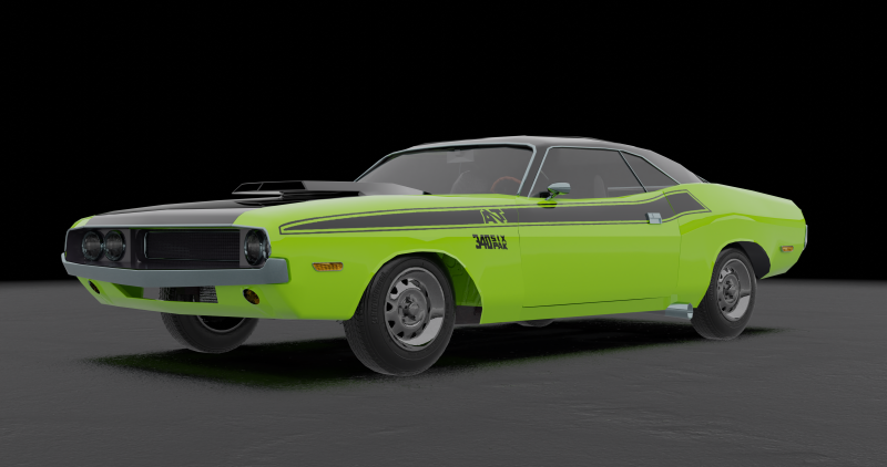 Dodge Challenger 1970 RT Low-poly Low-poly 3Dモデル .c4d .max .obj .3ds .fbx .stl .blend 