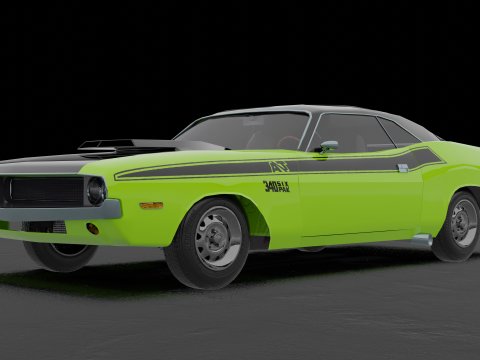 Dodge Challenger 1970 RT Low-poly Low-poly 3Dモデル