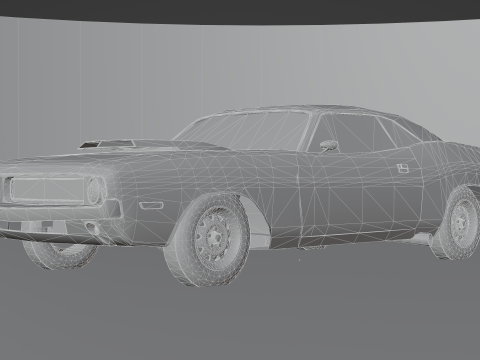 Dodge Challenger 1970 RT Low-poly Low-poly 3Dモデル