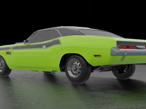 Dodge Challenger 1970 RT Low-poly Low-poly 3Dモデル
