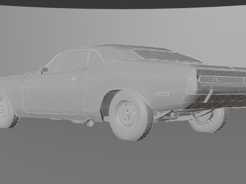 Dodge Challenger 1970 RT Low-poly Low-poly 3Dモデル