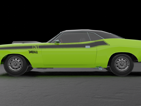 Dodge Challenger 1970 RT Low-poly Low-poly 3Dモデル