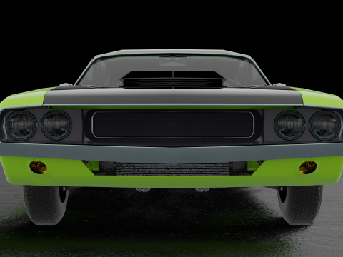 Dodge Challenger 1970 RT Low-poly Low-poly 3Dモデル