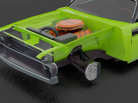 Dodge Challenger 1970 RT Low-poly Low-poly 3Dモデル
