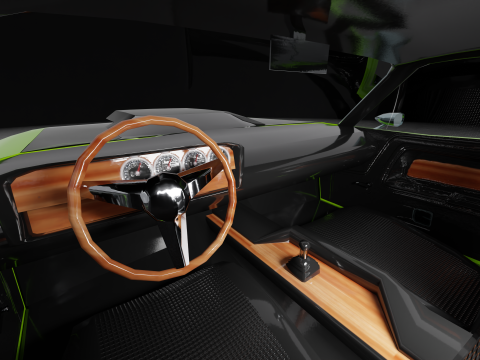 Dodge Challenger 1970 RT Low-poly Low-poly 3Dモデル