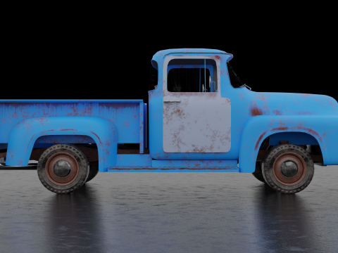 Pickup F150 1956 Low-poly Model 3D