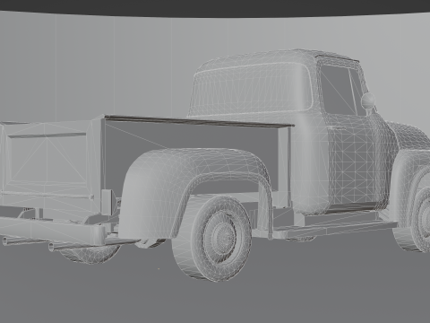 Pickup F150 1956 Low-poly Model 3D