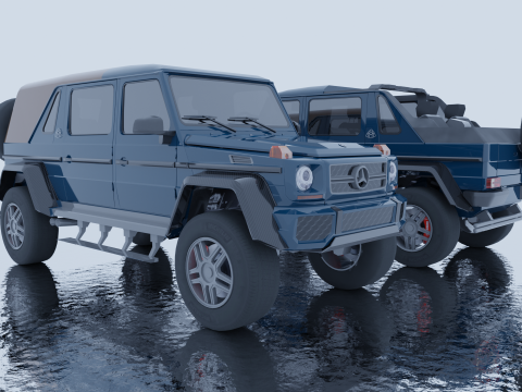 Mercedes-Maybach G650 Landaulet Low-poly 3D Model