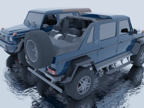 Mercedes-Maybach G650 Landaulet Low-poly 3D Model