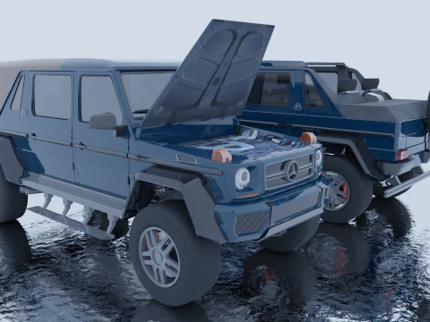 Mercedes-Maybach G650 Landaulet Low-poly 3D Model