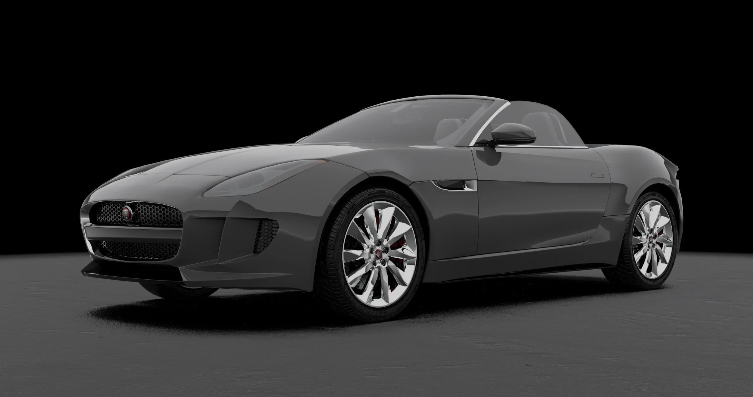Jaguar F-type Low-poly 3D Model .c4d .max .obj .3ds .fbx .stl .blend