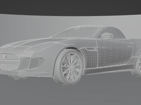 Jaguar F-type Low-poly 3D Model