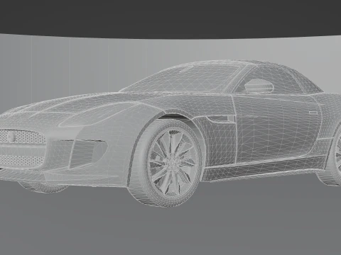 Jaguar F-type Low-poly 3D Model