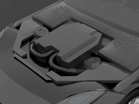 Jaguar F-type Low-poly 3D Model