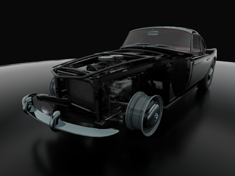 B M W - 507 low-poly 3D Модель