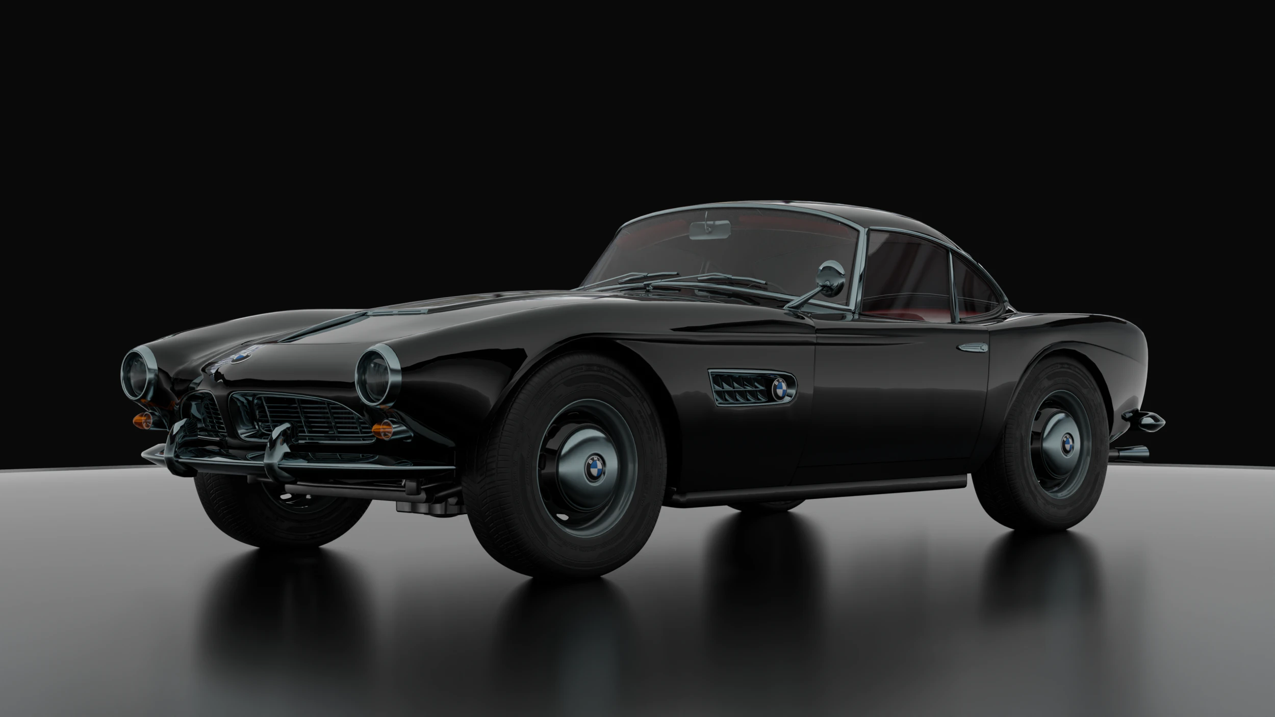 B M W - 507 low-poly 3D Model .c4d .max .obj .3ds .fbx .stl .blend 