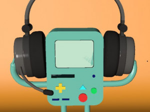 bmo - adventure time - with headphones and animation Modèle 3D