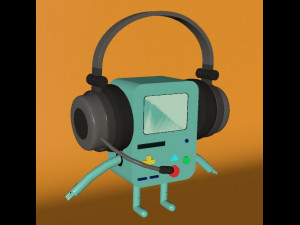 bmo - adventure time - with headphones and animation 3D 모델