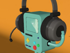 bmo - adventure time - with headphones and animation 3D 모델