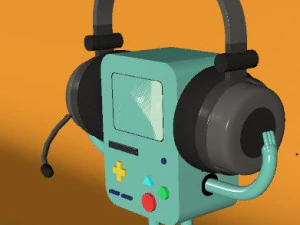 bmo - adventure time - with headphones and animation 3D Model