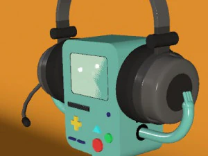 bmo - adventure time - with headphones and animation 3D Model