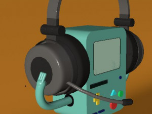 bmo - adventure time - with headphones and animation 3D 모델