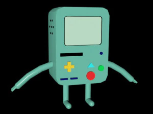 bmo - adventure time - with headphones and animation 3D Model