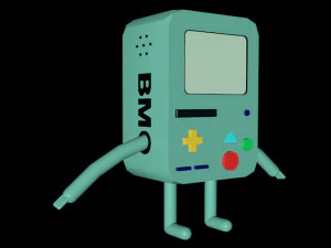 bmo - adventure time - with headphones and animation 3D Model