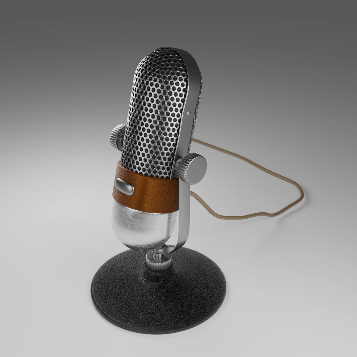 vintage microphone 3D Model .c4d .max .obj .3ds .fbx .stl .blend 