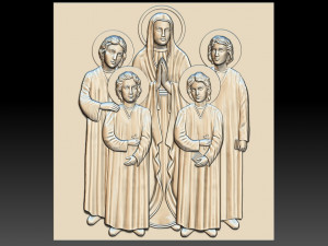 Mother dolagy and her four sons for printing and cnc 3D Print Model