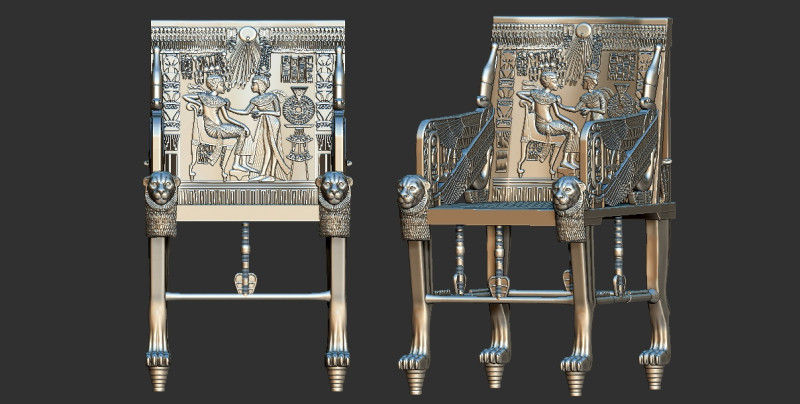 Tutankhamun Golden Throne Chair 3d printable model 3D Print Model .c4d .max .obj .3ds .fbx .stl .blend 