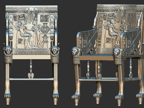 Tutankhamun Golden Throne Chair 3d printable model 3D Print Model