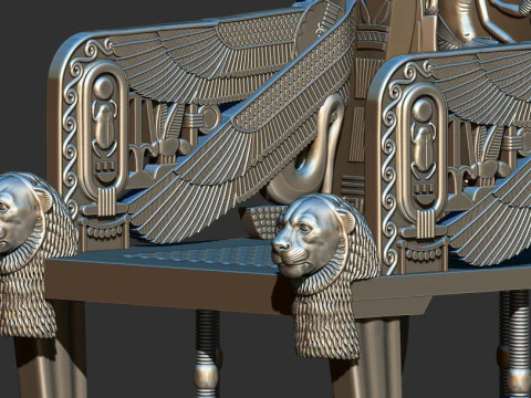 Tutankhamun Golden Throne Chair 3d printable model 3D Print Model